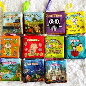 Baby Cloth Activity Crinkle Soft Books for Infants Boys and Girls